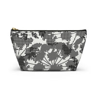 Floral Plaid Accessory Pouch w T-bottom in Black